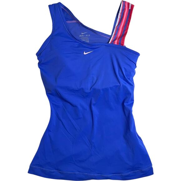 Nike Dri-Fit Blue Strappy Athletic Tank Top - Picture 1 of 4